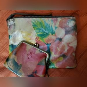 Patricia Nash Leather Wristlet and coin purse.